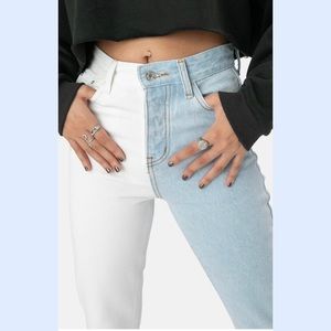Stevens Color Block Mom Jeans